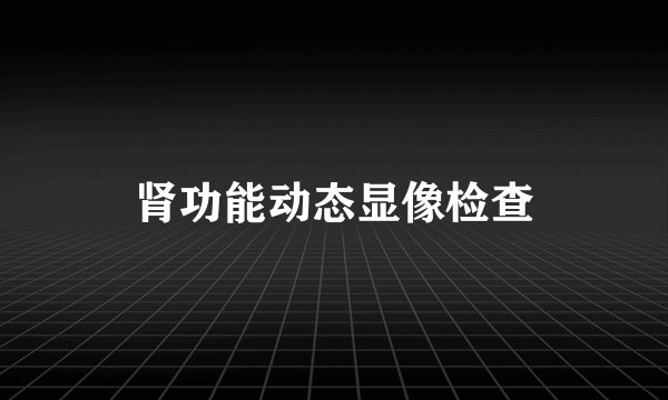 肾功能动态显像检查