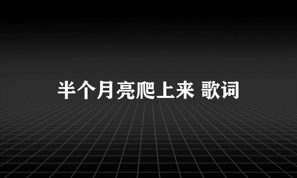 半个月亮爬上来 歌词