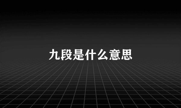 九段是什么意思