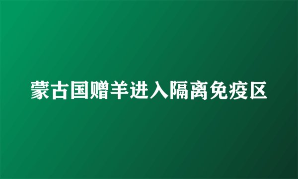 蒙古国赠羊进入隔离免疫区