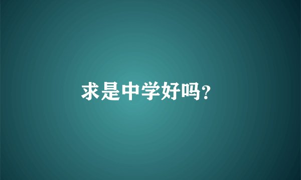 求是中学好吗？