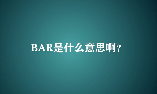 BAR是什么意思啊？
