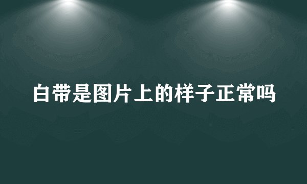 白带是图片上的样子正常吗