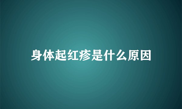 身体起红疹是什么原因