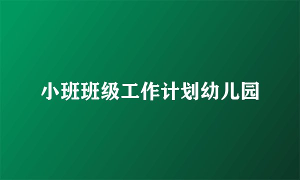 小班班级工作计划幼儿园