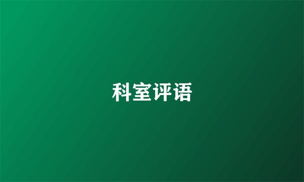 科室评语