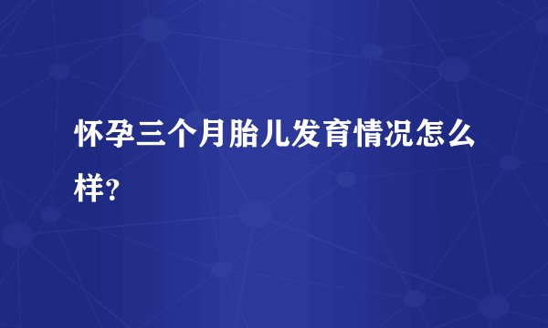 怀孕三个月胎儿发育情况怎么样？
