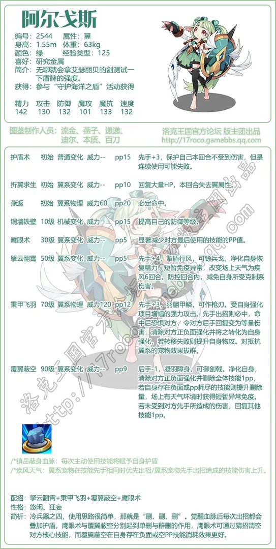《洛克王国》阿尔戈斯技能表图鉴