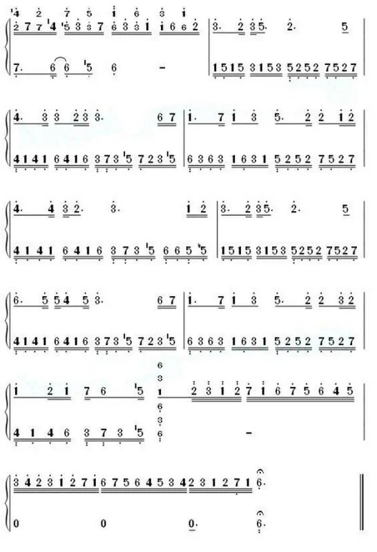 天空之城钢琴曲双手简谱