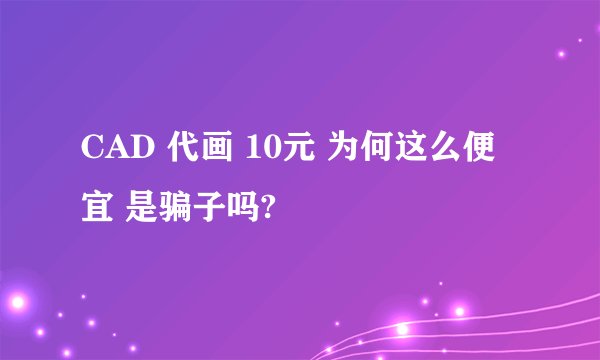 CAD 代画 10元 为何这么便宜 是骗子吗?