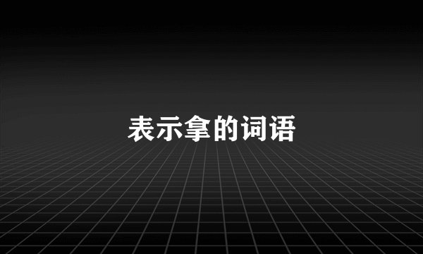 表示拿的词语