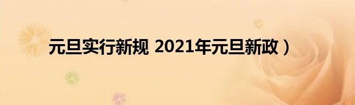 元旦实行新规 2021年元旦新政）