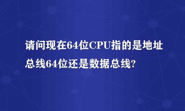 请问现在64位CPU指的是地址总线64位还是数据总线?