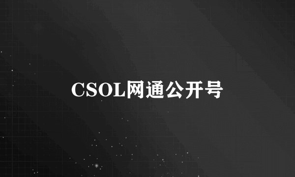 CSOL网通公开号