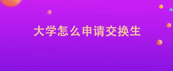 大学怎么申请交换生