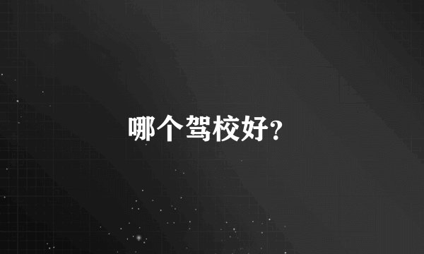 哪个驾校好？