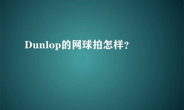 Dunlop的网球拍怎样？