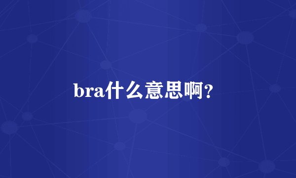 bra什么意思啊？