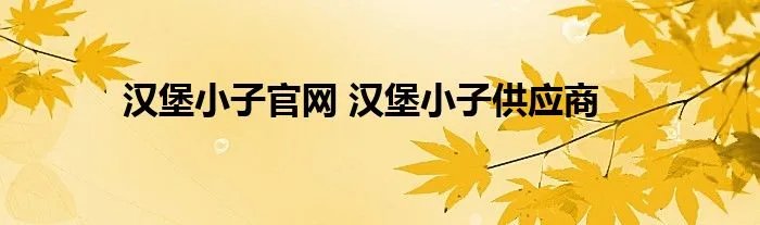 汉堡小子官网 汉堡小子供应商
