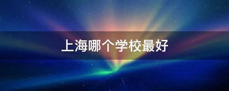 上海哪个学校最好