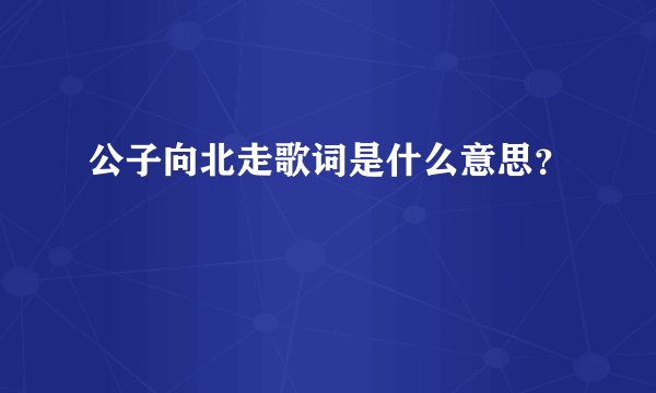 公子向北走歌词是什么意思？