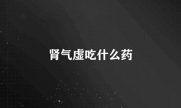 肾气虚吃什么药