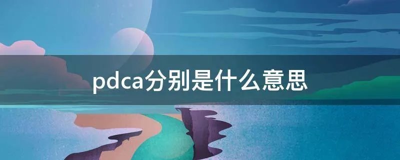 pdca分别是什么意思