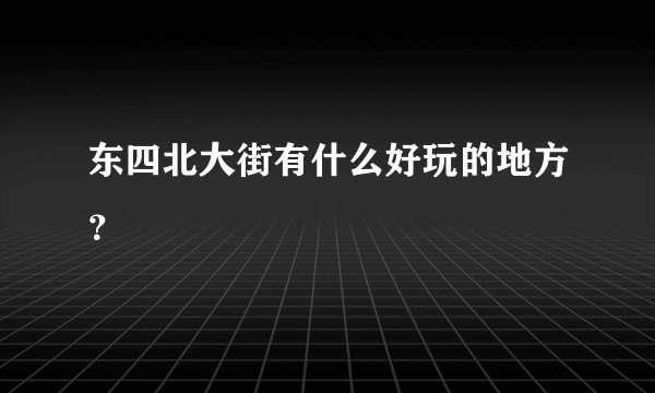 东四北大街有什么好玩的地方？