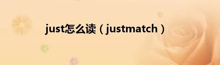 just怎么读（justmatch）