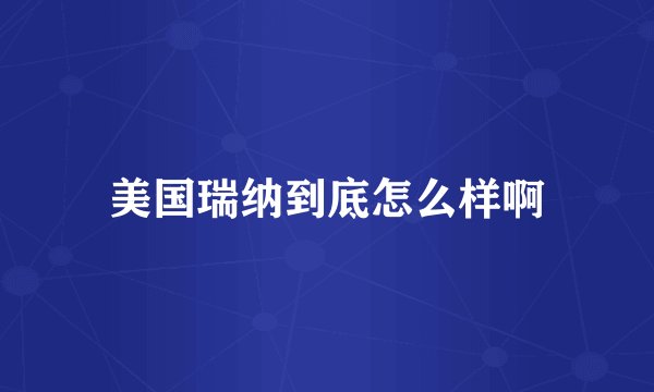 美国瑞纳到底怎么样啊