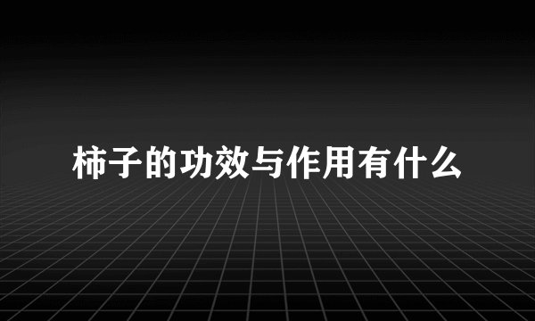 柿子的功效与作用有什么
