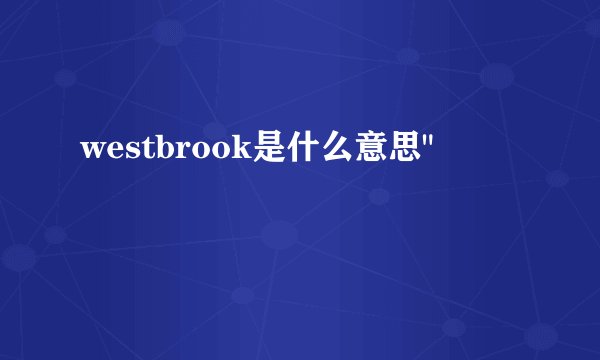 westbrook是什么意思