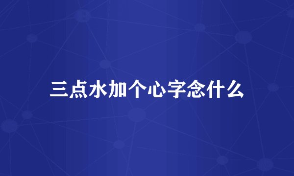 三点水加个心字念什么