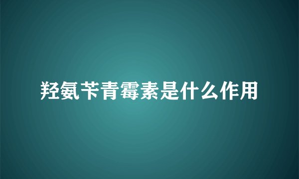 羟氨苄青霉素是什么作用