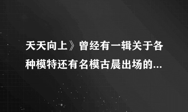 天天向上》曾经有一辑关于各种模特还有名模古晨出场的那集经常插播的歌曲叫什么名字