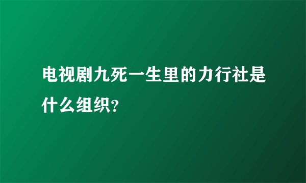 电视剧九死一生里的力行社是什么组织？