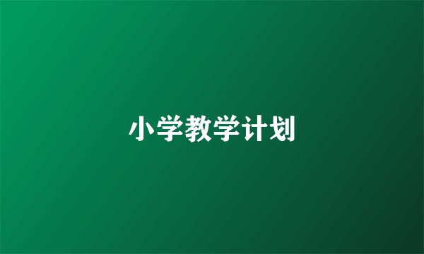 小学教学计划