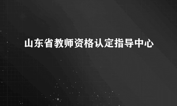 山东省教师资格认定指导中心