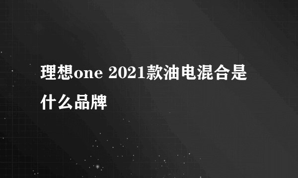 理想one 2021款油电混合是什么品牌