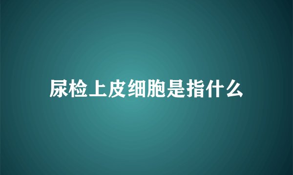 尿检上皮细胞是指什么