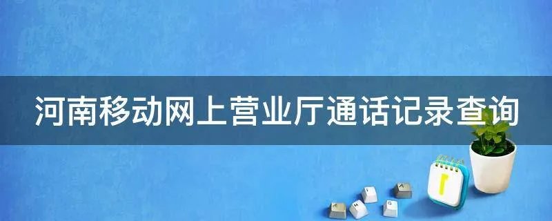 河南移动网上营业厅通话记录查询