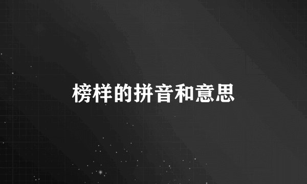 榜样的拼音和意思