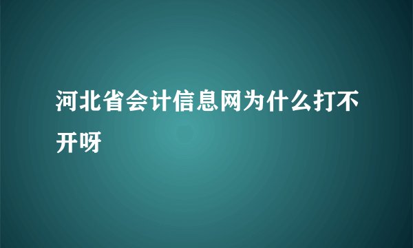 河北省会计信息网为什么打不开呀