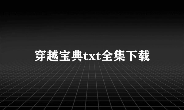穿越宝典txt全集下载