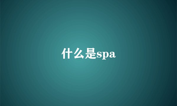 什么是spa
