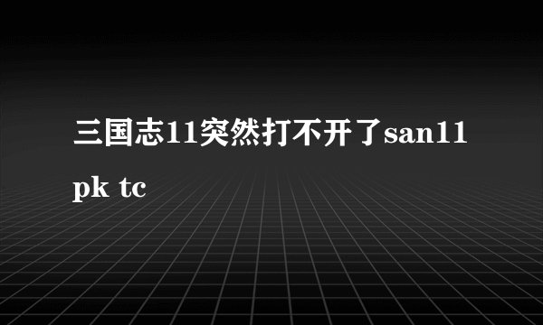 三国志11突然打不开了san11pk tc