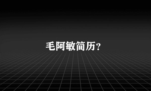 毛阿敏简历？