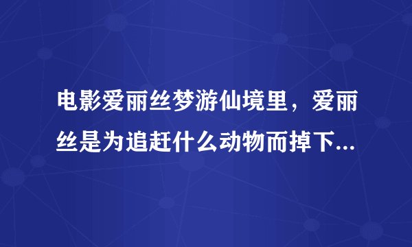电影爱丽丝梦游仙境里，爱丽丝是为追赶什么动物而掉下了神奇的地下世界？