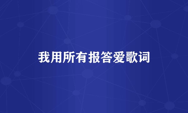 我用所有报答爱歌词