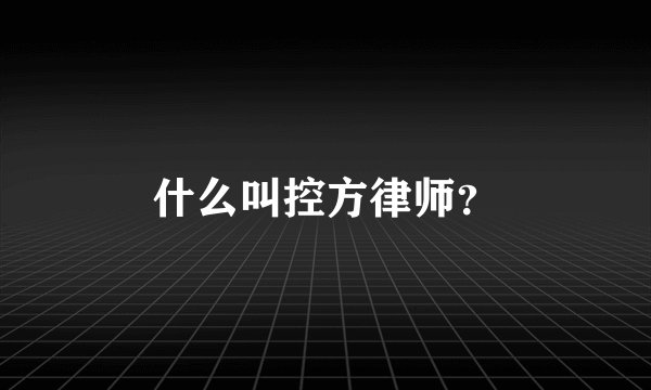 什么叫控方律师？